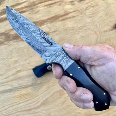 Hand Forged Damascus Hunting Knife - Img 1
