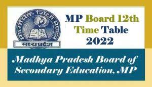 MP Board 12th Time Table 2022 | MP Board 12th Time Table 2022 - Img 1