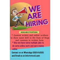 We have some multiple jobs to do some online work and earn money online.
